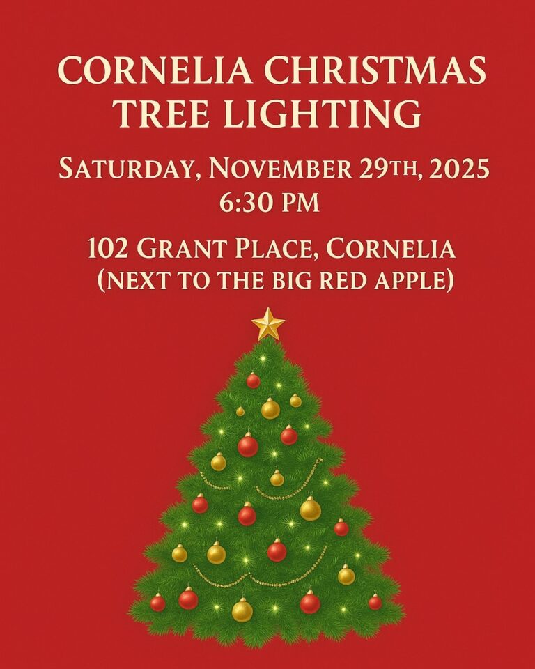 Cornelia’s Christmas Tree Lighting Is Tonight at 6:30 p.m.